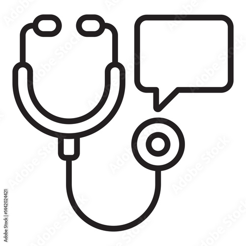Stethoscope consultation and healthcare communication icon	
