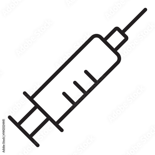 Medical syringe injection outline icon	
