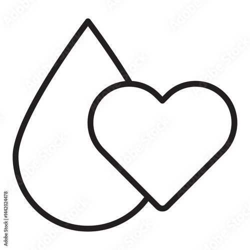 Blood donation and heart care icon	
