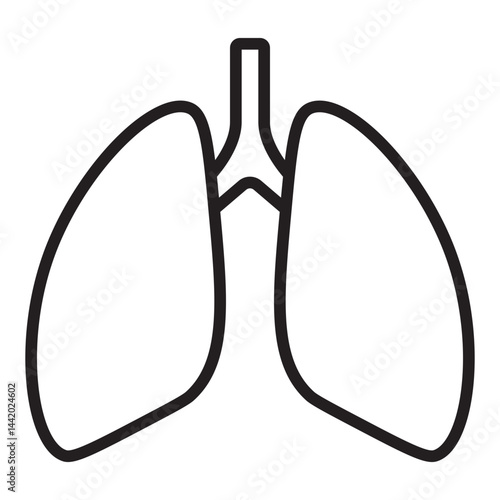 Human lungs health and respiratory system icon	
