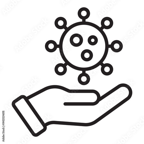 Virus transmission and health risk icon	
