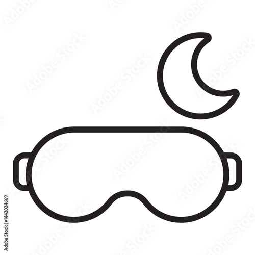 Sleep mask and night rest icon	
