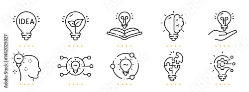 Idea related line icons. Editable stroke
