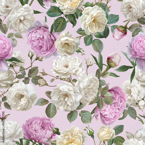 Lovely and Beautiful Spring Flowers Pattern for Fabric, Wallpaper, and More