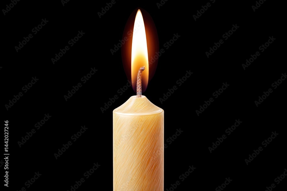 Candle-shaped Medical Icon Emitting a Warm Glow in a Dark Background