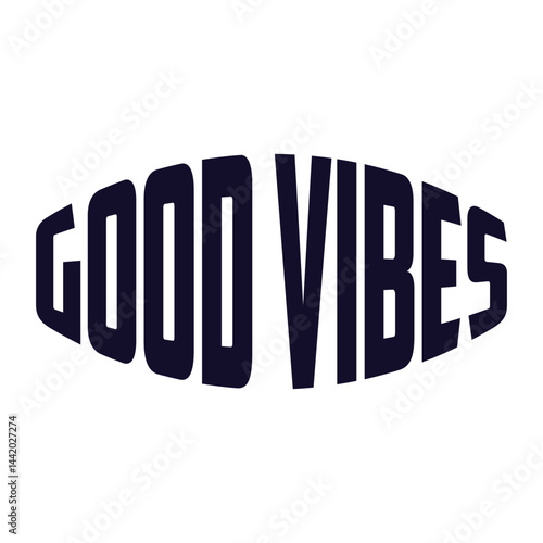 Good vibes only quote in circle t-shirt print. Vector hand drawn lettering illustration. Good vibes only lettering print for t-shirt, poster,sticker,cover,logo concept