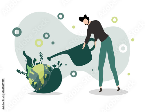 earth illustration vector design for ozone and earth day event