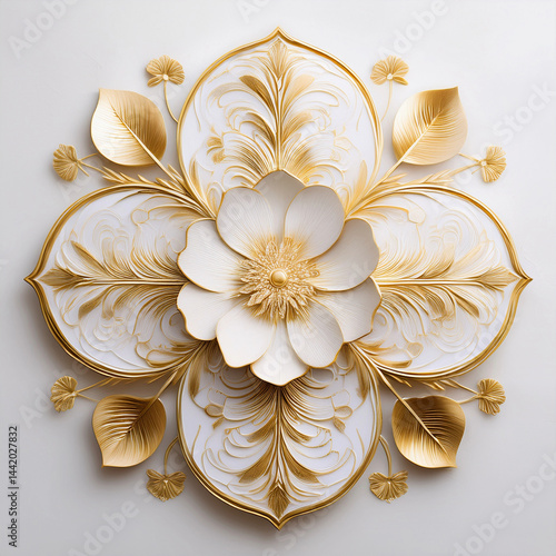 金彩フラワーアート 華やかに咲くシンメトリックな装飾美