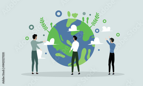 earth illustration vector design for ozone and earth day event