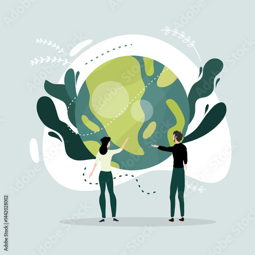 earth illustration vector design for ozone and earth day eventearth illustration vector design for ozone and earth day event