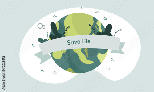 earth illustration vector design for ozone and earth day event