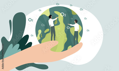 earth illustration vector design for ozone and earth day event