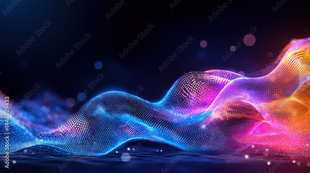 Obraz premium Abstract colorful waves of light creating a sense of movement