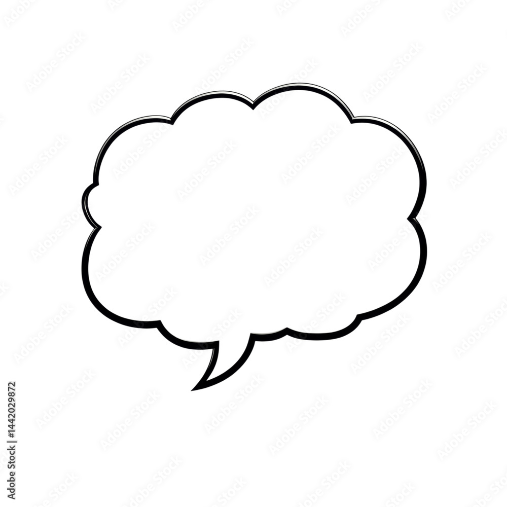 Empty Speech Bubble Outline for Text or Dialogue Illustration Isolated on transparent background Empty Speech Bubble Outline for Text or Dialogue Illustration Isolated on transparent background
