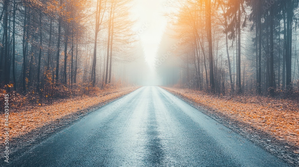 Fototapeta premium Misty Autumn Road