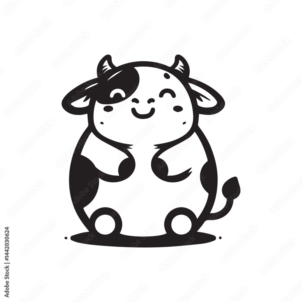 Naklejka premium cute cow logo design inspiration