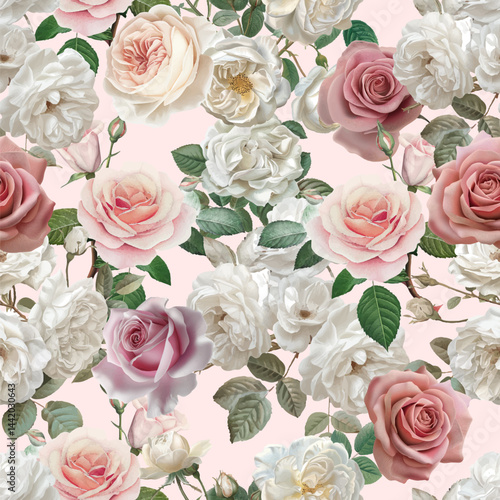 Lovely and Beautiful Spring Flowers Pattern for Fabric, Wallpaper, and More
