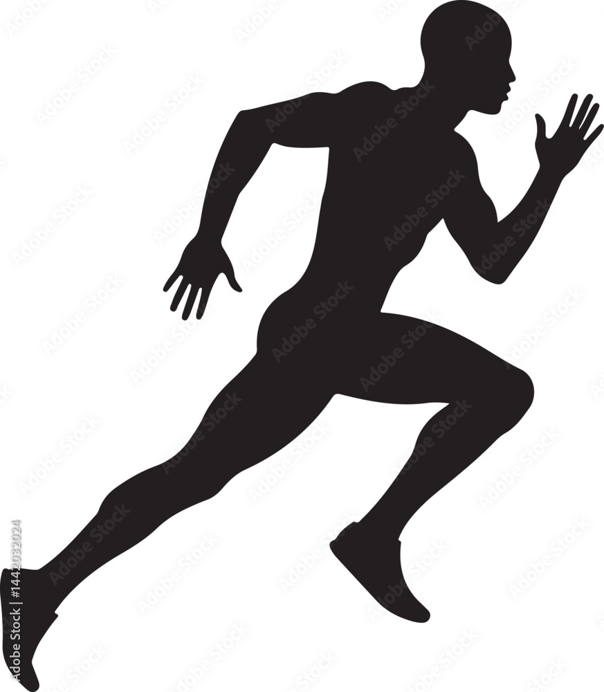 runner silhouette emphasizing dynamic motion and athletic energy in a poised stride runner silhouette emphasizing dynamic motion and athletic energy in a poised stride