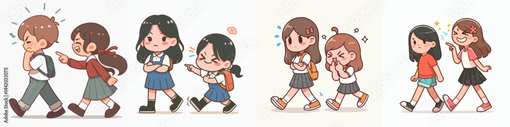 vector collection of a little boy persuading his angry friend vector collection of a little boy persuading his angry friend