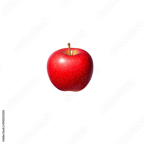 Fresh Red Apple on a Clean  with Natural Shine Isolated on transparent background
