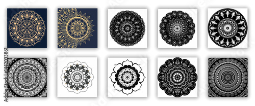 wow i love you to vector set mandala concept with floral ornament pattern, patterns unique design and nature style, Hand drawn pattern, ornament, abstract, art, ethnic, yoga, element,
