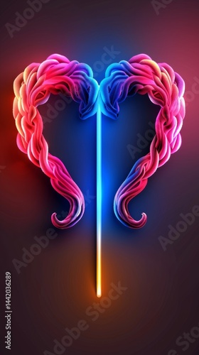 Minimalistic Aries zodiac sign logo featuring flowing colors and smooth curves with a modern aesthetic suitable for various creative projects