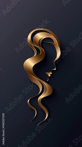 Minimalistic Virgo zodiac sign logo design featuring elegant flowing lines and a stylized female silhouette