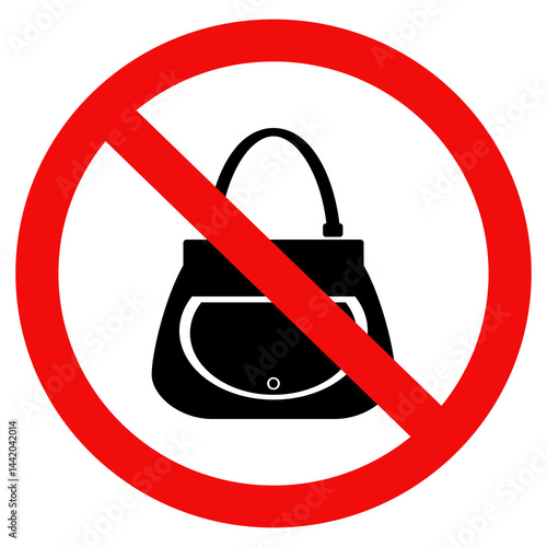 No handbag sign. for indoor security. Vector illustration design