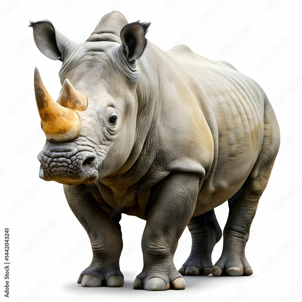 Fototapeta premium Rhinoceros Isolated on White Background