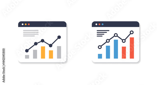 Comparative data analysis visualizations with upward trends