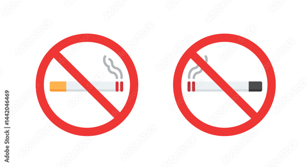 Forbidden smoke crossedout cigarettes Forbidden smoke crossedout cigarettes