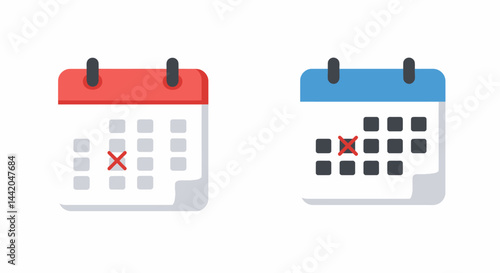 Two colorful calendars mark specific dates