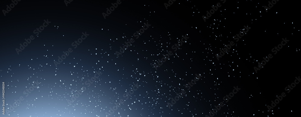 Fototapeta premium Panoramic blue blurred fire embers sparks on black background . Texture isolated overlays. Concept of particles, sparkles, flame and light.