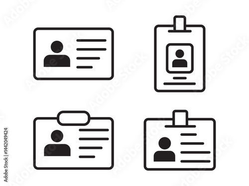 Identification card icon. ID Card Icon Design in outline. Identity document vector. Pass card identity. Face ID card. driver's license icon. isolated on white background.