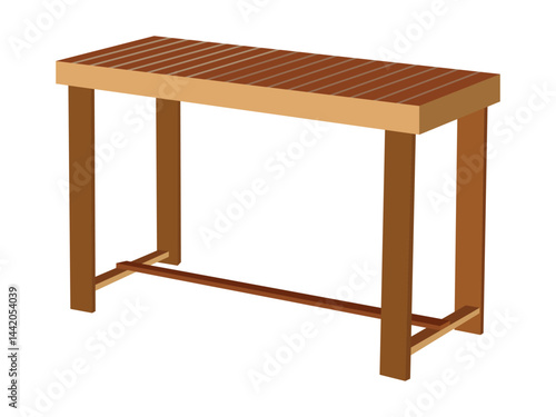 Wooden console table with slatted design and sturdy legs for modern home decor
