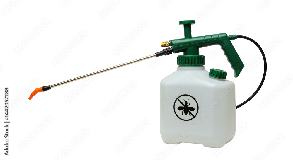 Fototapeta premium Isolated Garden Sprayer with Bug Symbol Representing Pest Control