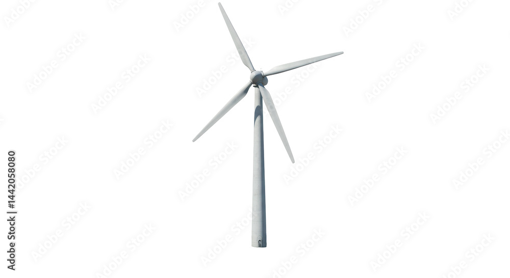 Isolated Wind Turbine Symbolizing Renewable Energy and Sustainability Isolated Wind Turbine Symbolizing Renewable Energy and Sustainability