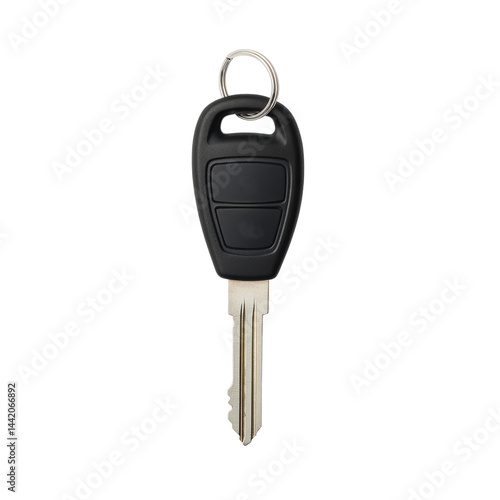 Black Car Key with Remote Control Button on a White  Isolated on transparent background