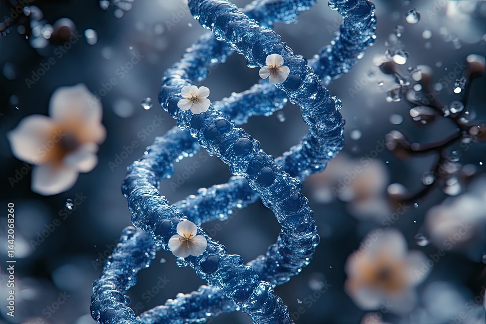 Abstract representation of dna and nature elements. Abstract representation of dna and nature elements.
