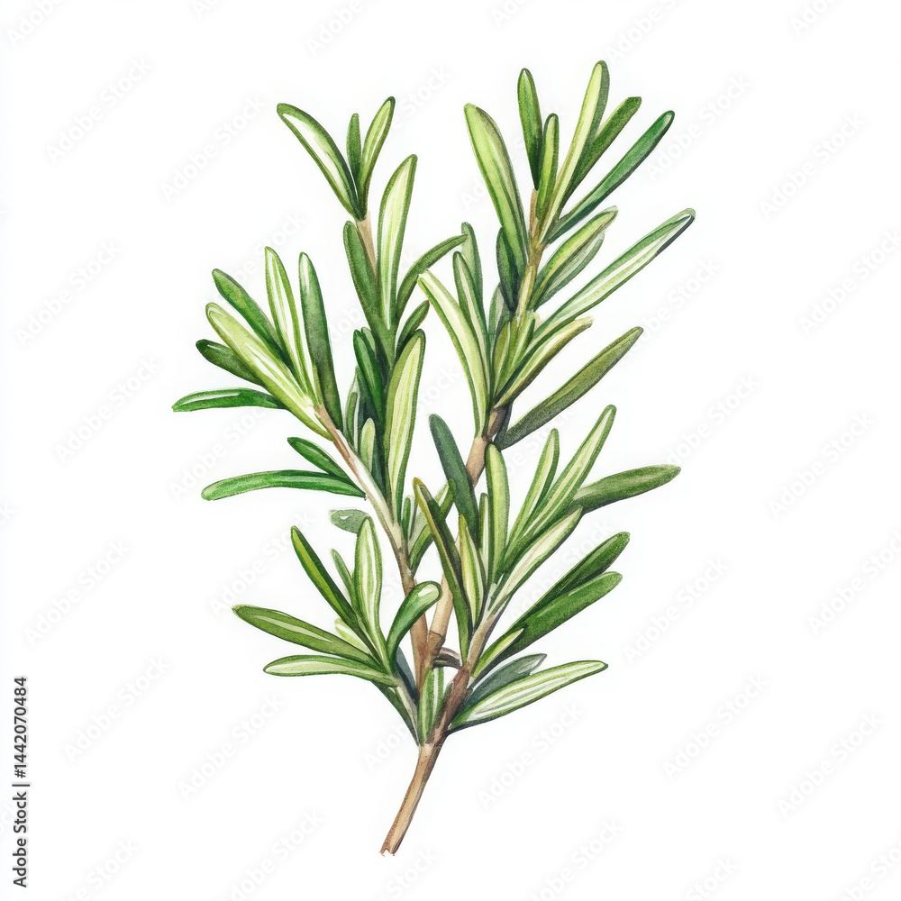 Fototapeta premium Realistic illustration of rosemary makes viewer feel delighted