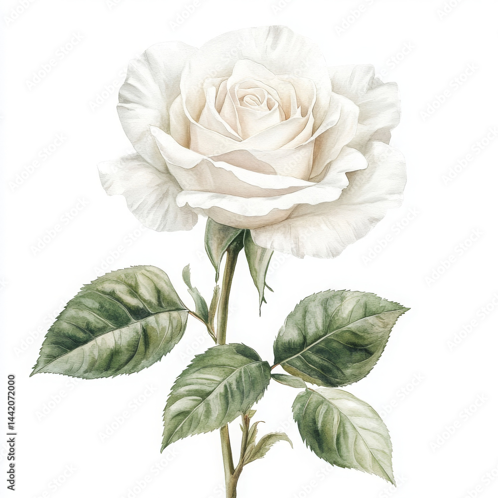 Fototapeta premium Elegant rose flower illustration with realistic beauty and grace