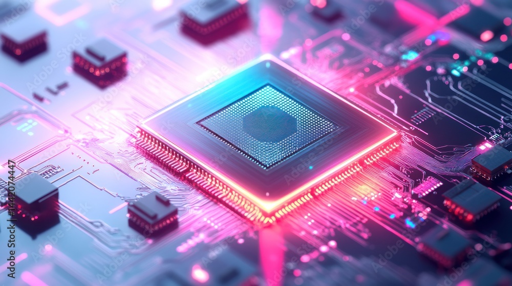 High-tech circuit board with processor High-tech circuit board with processor