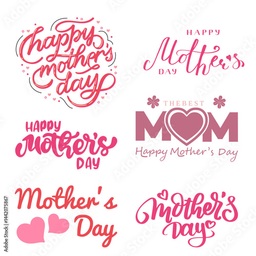 Happy mothers day typography sets