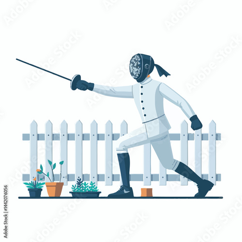 fencing, background, athlete, competition, sport, sword, isolated, active, attack, training, combat, duel, dynamic, mask, fencer, activity, fight, healthy, thrust, athletic, white, motion, equipment, 
