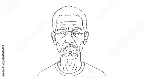Portrait of an older man with a serious expression on a plain background  