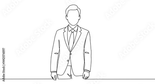 Obraz na płótnie Professional Man in Suit Standing Confidently Against Plain Background w salonie
