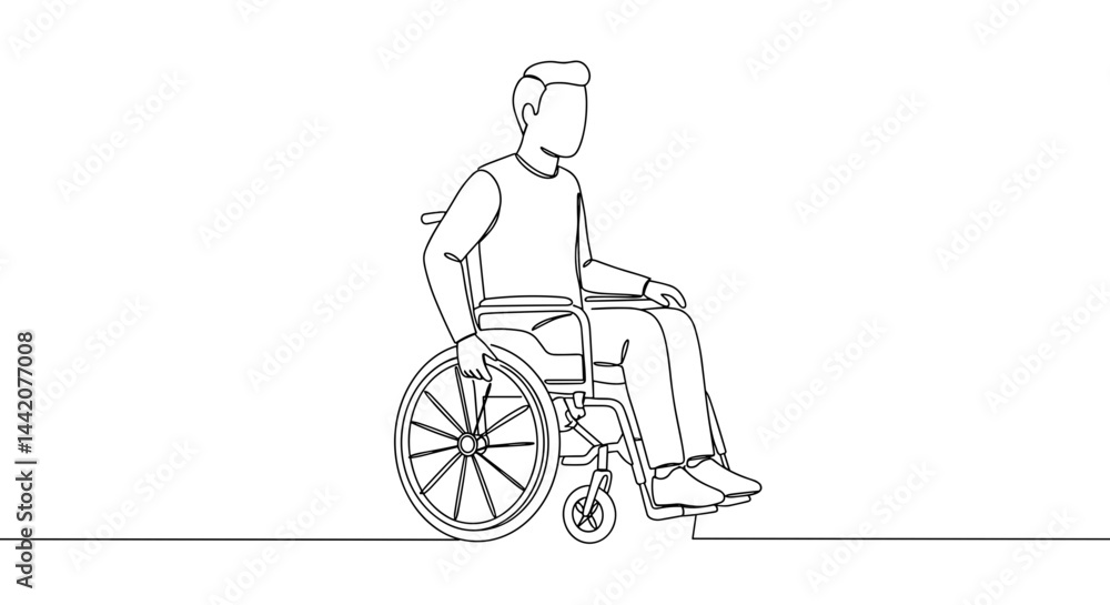 Person in wheelchair navigating smooth surface