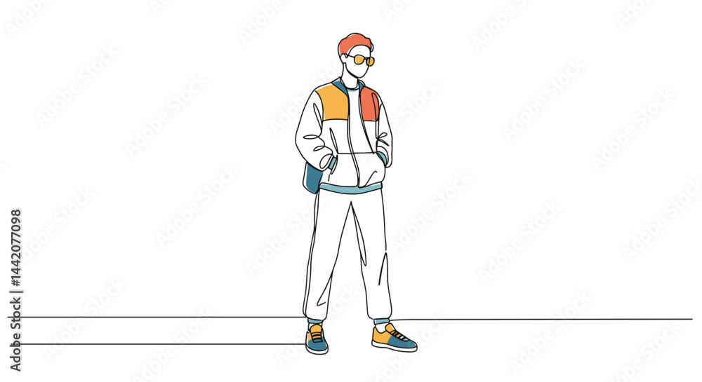 Stylish young man standing confidently in casual athletic wear