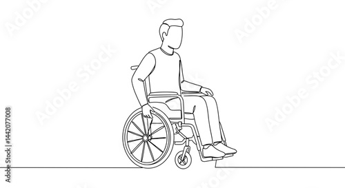 Obraz na płótnie Person in wheelchair navigating smooth surface w salonie