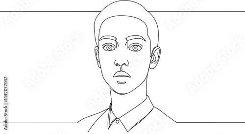 Obraz na płótnie Male Figure Outline Portrait in Minimalist Style w salonie